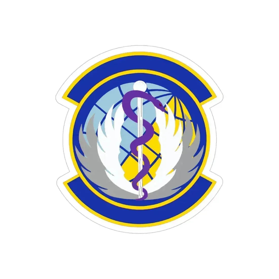 60 Healthcare Operations Squadron (U.S. Air Force) REVERSE PRINT Transparent Die-Cut STICKER 4 Inch Die-Cut Transparent - The Sticker Space