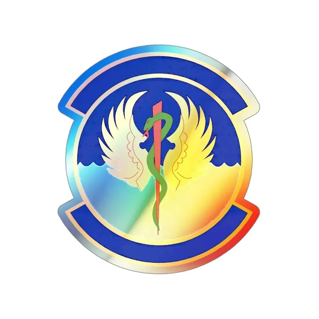 60 Operational Medical Readiness Squadron (U.S. Air Force) Holographic STICKER Die-Cut Vinyl Decal 4 Inch Holographic - The Sticker Space