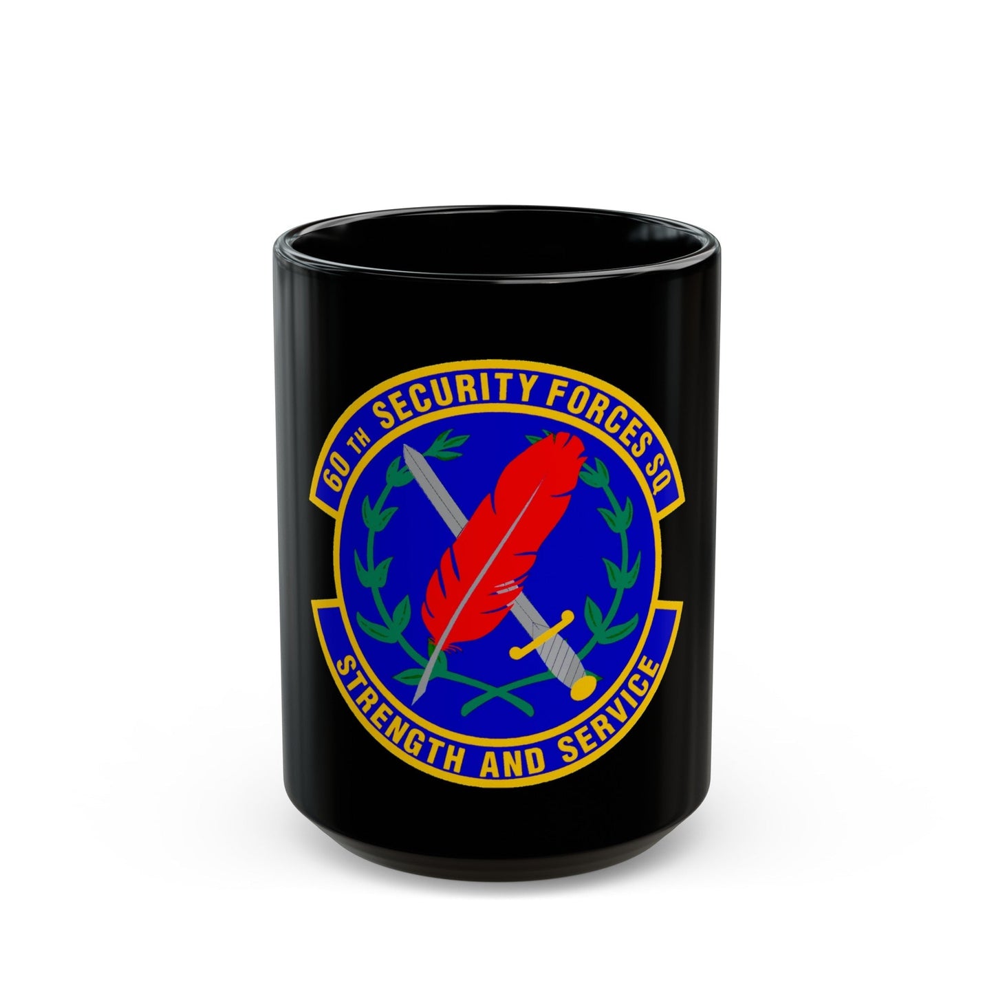 60 Security Forces Squadron AMC (U.S. Air Force) Black Coffee Mug-15oz-The Sticker Space