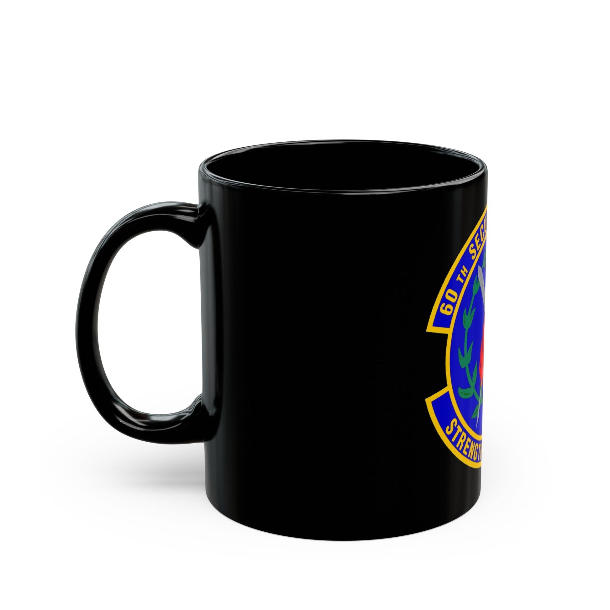 60 Security Forces Squadron AMC (U.S. Air Force) Black Coffee Mug-The Sticker Space