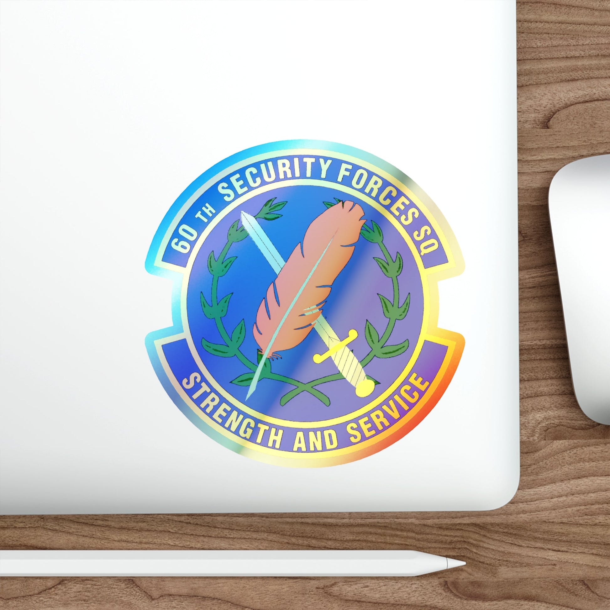 60 Security Forces Squadron AMC (U.S. Air Force) Holographic STICKER Die-Cut Vinyl Decal-The Sticker Space