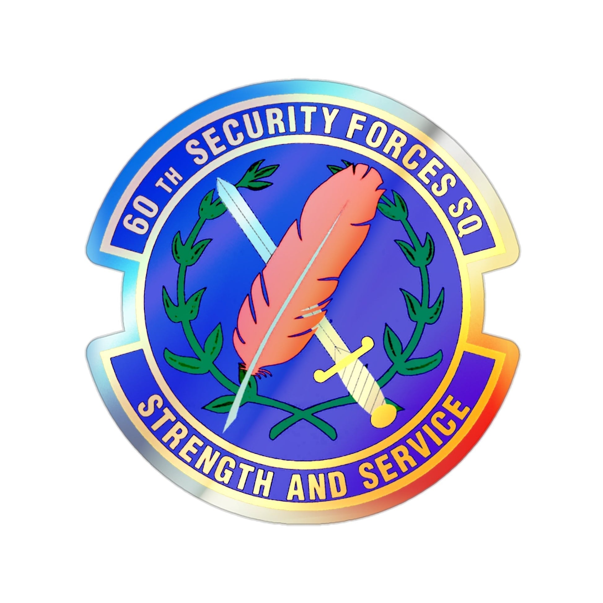 60 Security Forces Squadron AMC (U.S. Air Force) Holographic STICKER Die-Cut Vinyl Decal-2 Inch-The Sticker Space