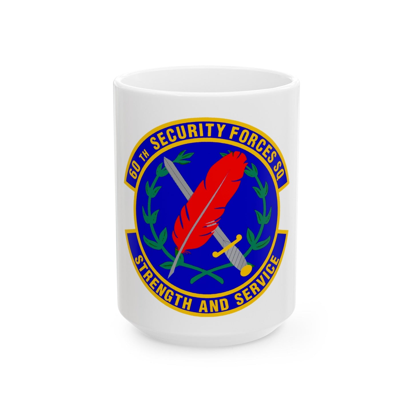 60 Security Forces Squadron AMC (U.S. Air Force) White Coffee Mug-15oz-The Sticker Space