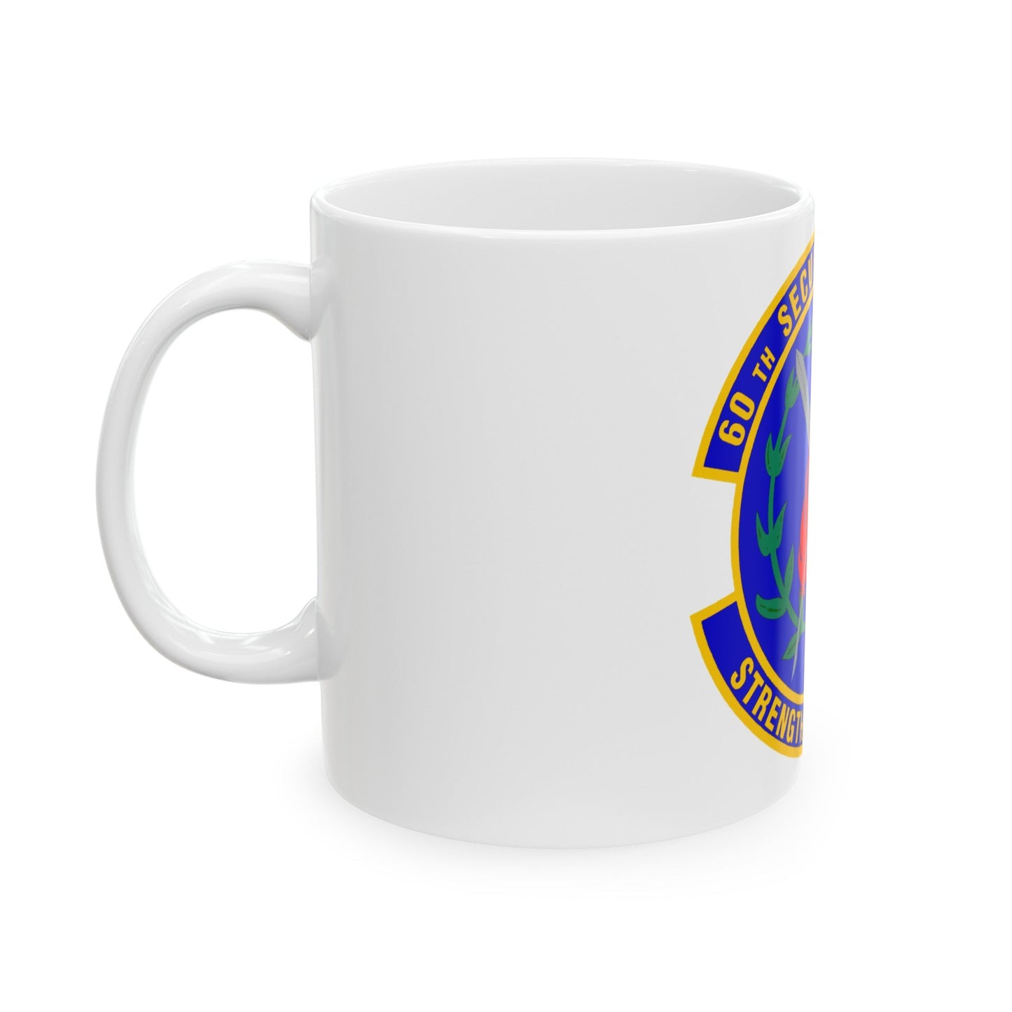 60 Security Forces Squadron AMC (U.S. Air Force) White Coffee Mug-The Sticker Space