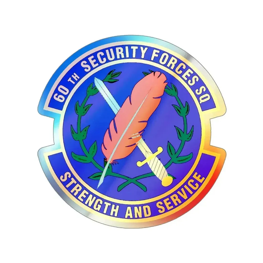 60 Security Forces Squadron AMC (U.S. Air Force) Holographic STICKER Die-Cut Vinyl Decal - The Sticker Space