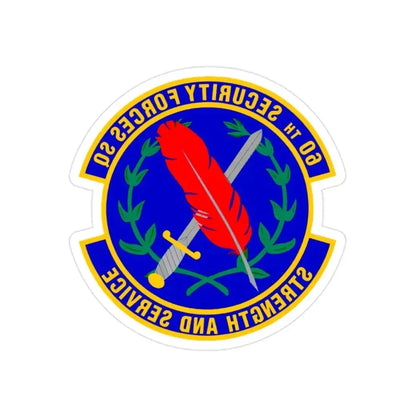 60 Security Forces Squadron AMC (U.S. Air Force) REVERSE PRINT Transparent Die-Cut STICKER 2 Inch Die-Cut Transparent - The Sticker Space