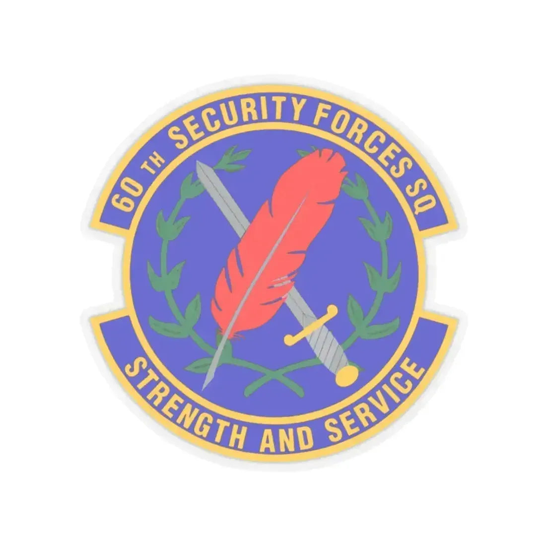 60 Security Forces Squadron AMC (U.S. Air Force) STICKER Vinyl Kiss-Cut Decal 2 Inch Transparent - The Sticker Space