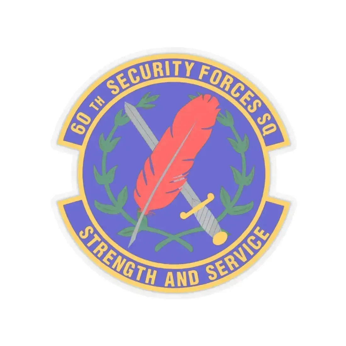 60 Security Forces Squadron AMC (U.S. Air Force) STICKER Vinyl Kiss-Cut Decal 3 Inch Transparent - The Sticker Space