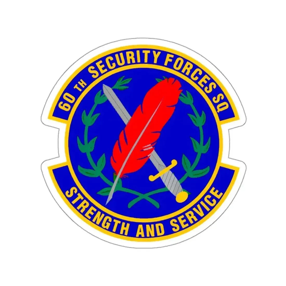 60 Security Forces Squadron AMC (U.S. Air Force) STICKER Vinyl Kiss-Cut Decal 3 Inch White - The Sticker Space