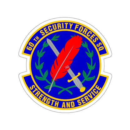 60 Security Forces Squadron AMC (U.S. Air Force) STICKER Vinyl Kiss-Cut Decal 4 Inch White - The Sticker Space