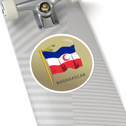 Badge of Madagascar French protectorate (Madagascar) (Coat of Arms) STICKER Vinyl Kiss-Cut Decal
