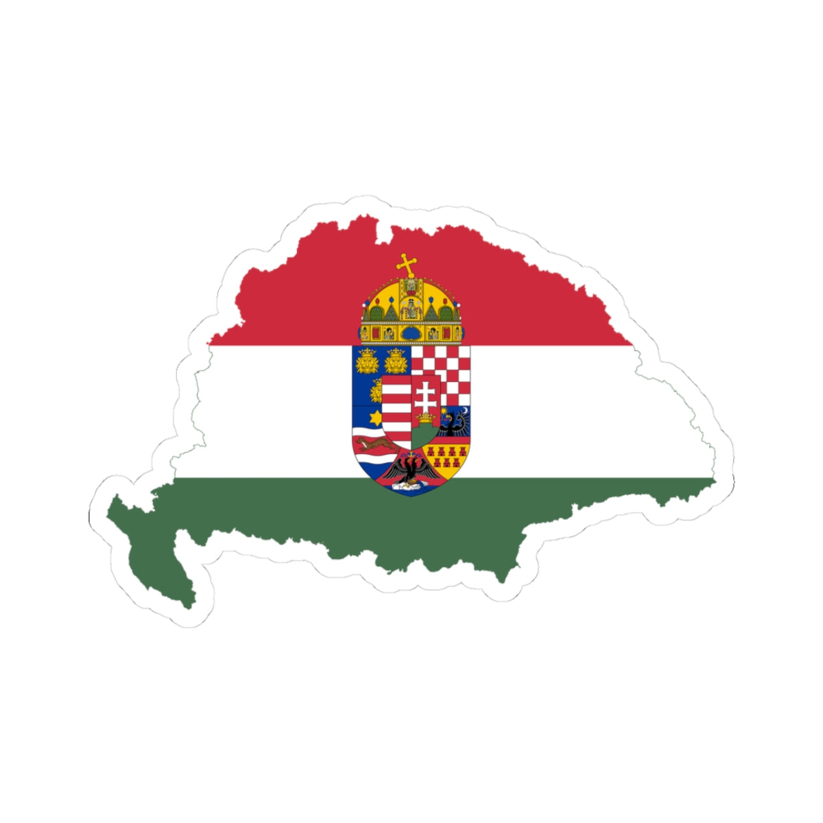 Flag-map of Transleithania 1896-1915 (Hungary) STICKER Vinyl Kiss-Cut Decal