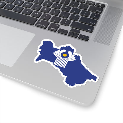 Flag-map of Turkmenistan CIS de facto (Turkmenistan) STICKER Vinyl Kiss-Cut Decal