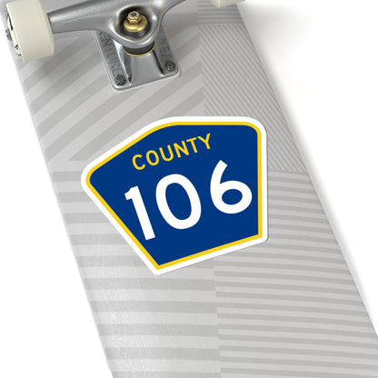 County 106 MN (Minnesota) (Road Sign) STICKER Vinyl Kiss-Cut Decal