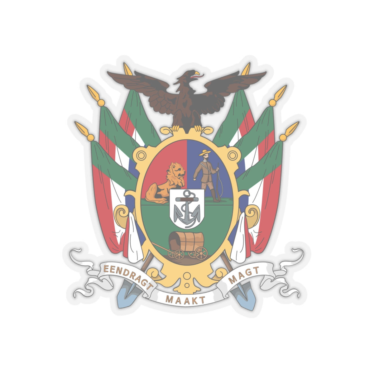 Coat of arms of the South African Republic - STICKER Vinyl Kiss-Cut Decal