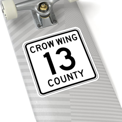 Crow Wing County 13 (Minnesota) (Road Sign) STICKER Vinyl Kiss-Cut Decal
