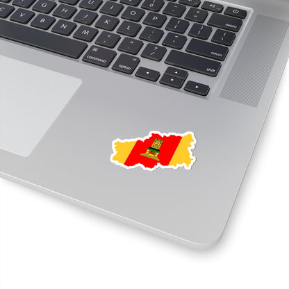 Flag-map of Tver Oblast (Russia) STICKER Vinyl Kiss-Cut Decal