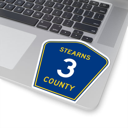 Stearns County Route 3 (Minnesota) (Road Sign) STICKER Vinyl Kiss-Cut Decal