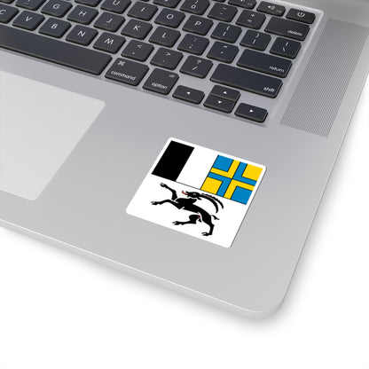 Flag of Canton of Graubunden (Switzerland) STICKER Vinyl Kiss-Cut Decal