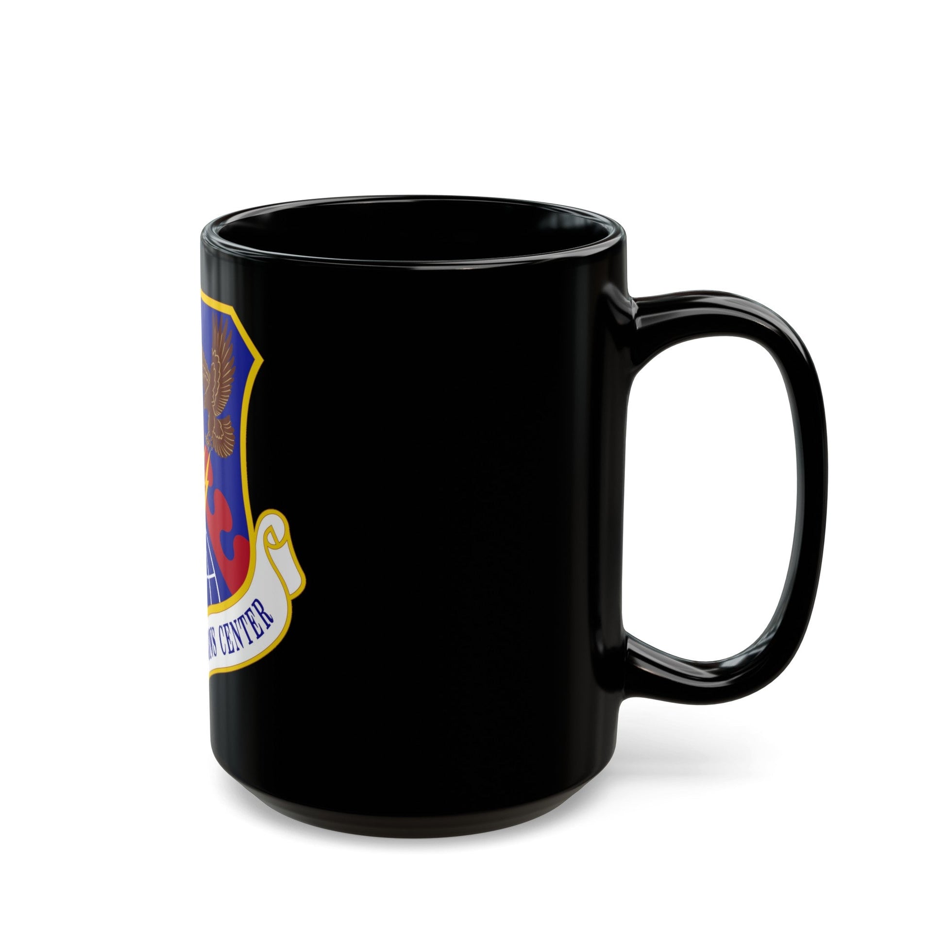 603 Air Operations Center USAFE (U.S. Air Force) Black Coffee Mug-The Sticker Space