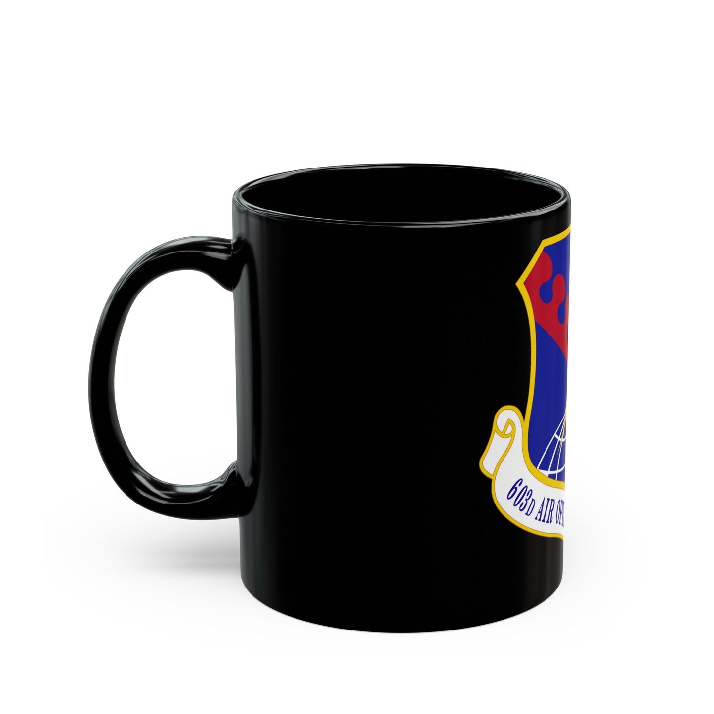 603 Air Operations Center USAFE (U.S. Air Force) Black Coffee Mug-The Sticker Space