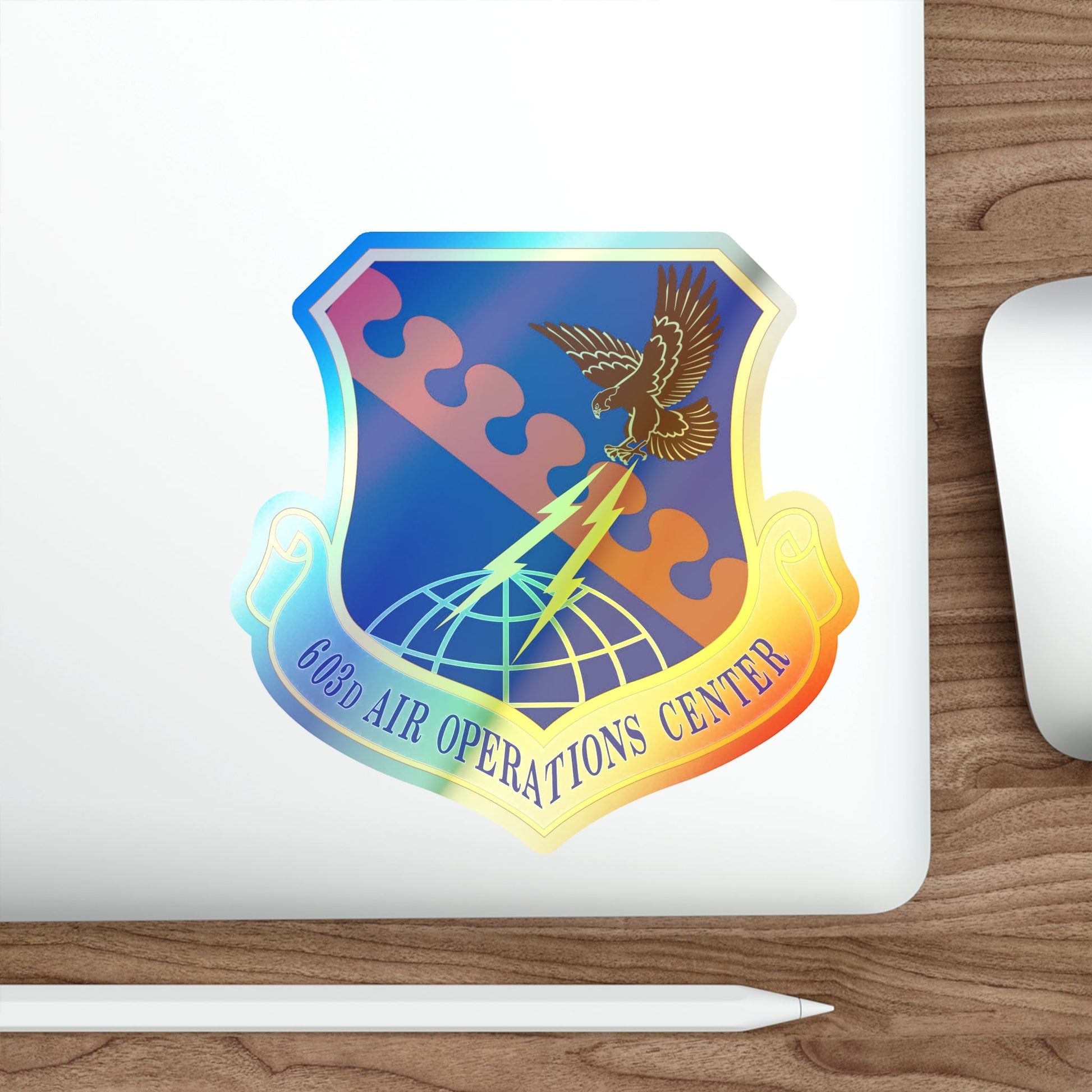 603 Air Operations Center USAFE (U.S. Air Force) Holographic STICKER Die-Cut Vinyl Decal-The Sticker Space