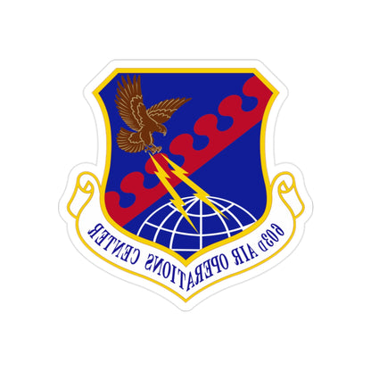 603 Air Operations Center USAFE (U.S. Air Force) REVERSE PRINT Transparent STICKER-2" × 2"-The Sticker Space