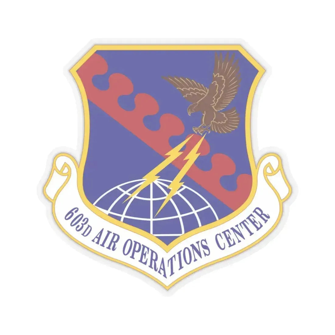 603 Air Operations Center USAFE (U.S. Air Force) STICKER Vinyl Kiss-Cut Decal 3 Inch Transparent - The Sticker Space
