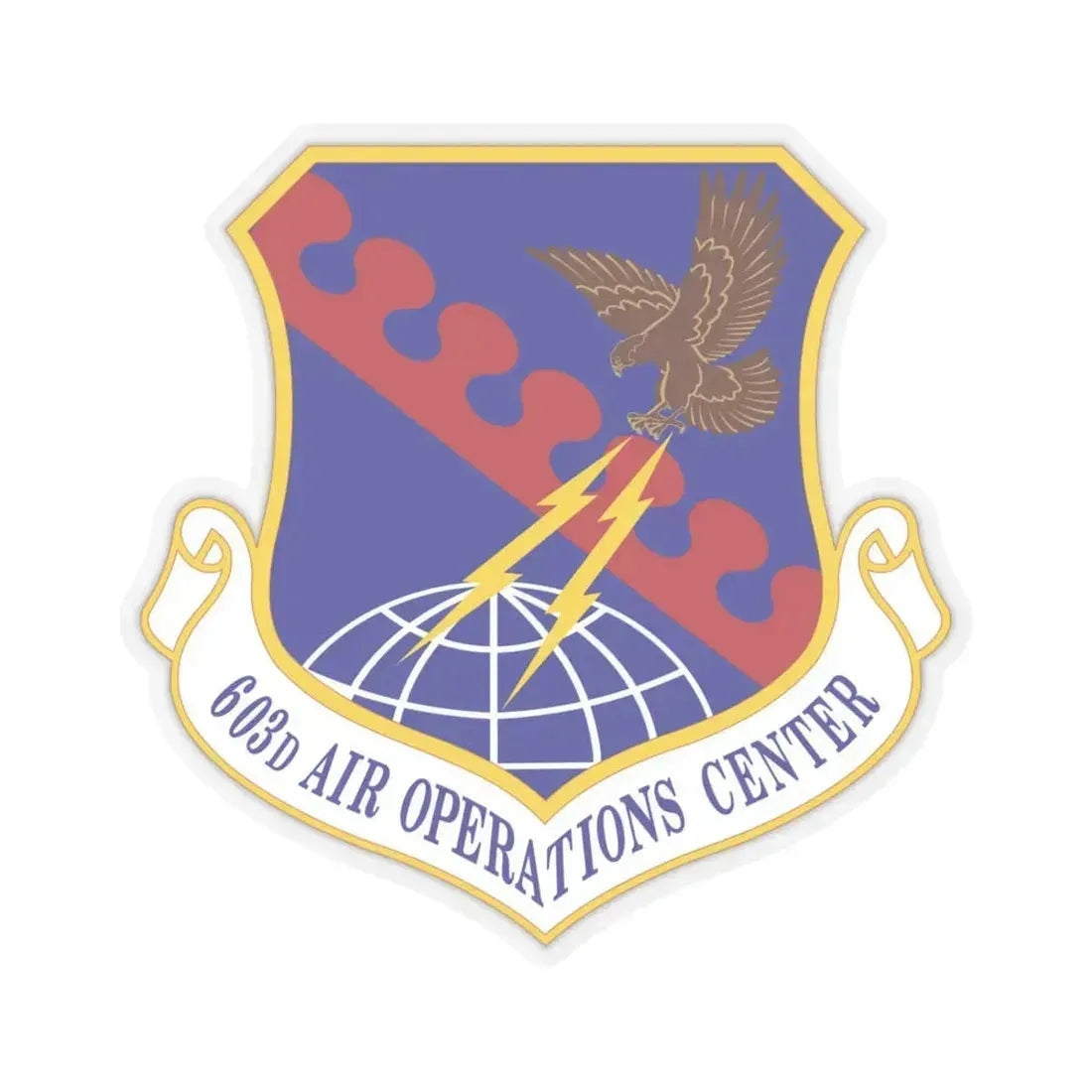 603 Air Operations Center USAFE (U.S. Air Force) STICKER Vinyl Kiss-Cut Decal 4 Inch Transparent - The Sticker Space