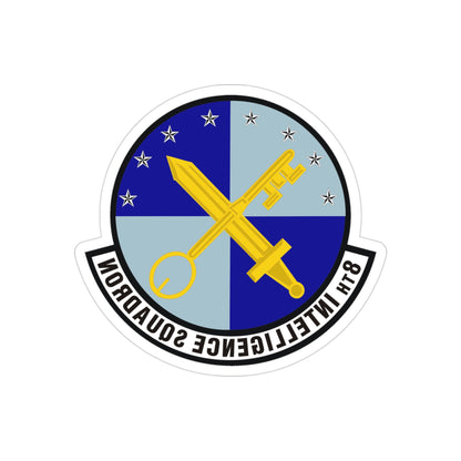 8th Intelligence Squadron (U.S. Air Force) REVERSE PRINT Transparent STICKER-3" × 3"-The Sticker Space