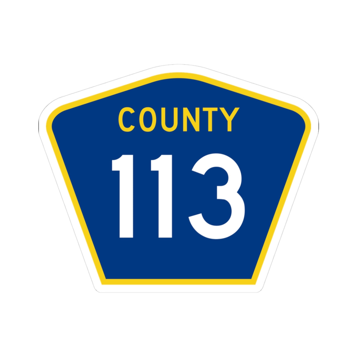 County 113 MN (Minnesota) (Road Sign) STICKER Vinyl Kiss-Cut Decal