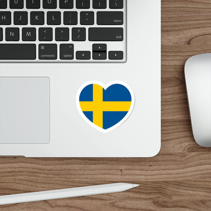 Heart Flag of Sweden - STICKER Vinyl Die-Cut Decal