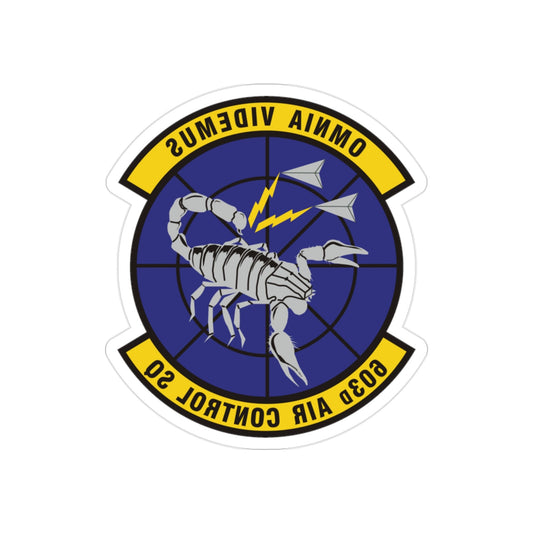 603d Air Control Squadron (U.S. Air Force) REVERSE PRINT Transparent STICKER-2" × 2"-The Sticker Space