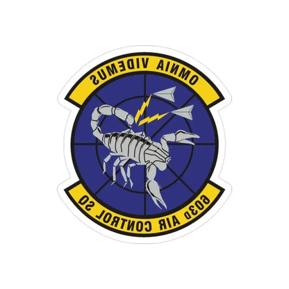 603d Air Control Squadron (U.S. Air Force) REVERSE PRINT Transparent Die-Cut STICKER 2 Inch Die-Cut Transparent - The Sticker Space