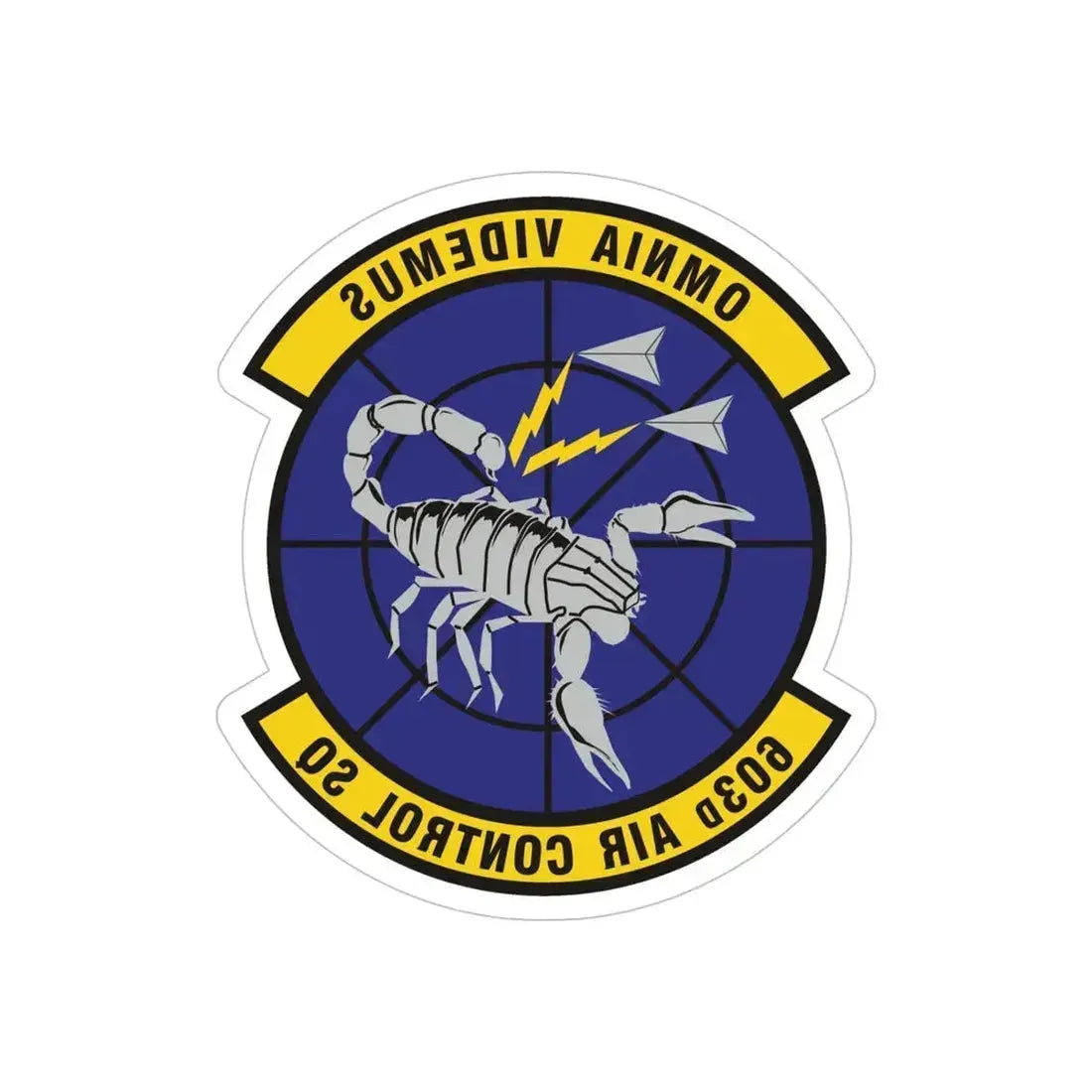 603d Air Control Squadron (U.S. Air Force) REVERSE PRINT Transparent Die-Cut STICKER 5 Inch Die-Cut Transparent - The Sticker Space