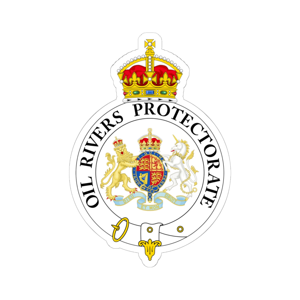 Badge of the Oil Rivers Protectorate (Niger) (Coat of Arms) STICKER Vinyl Kiss-Cut Decal