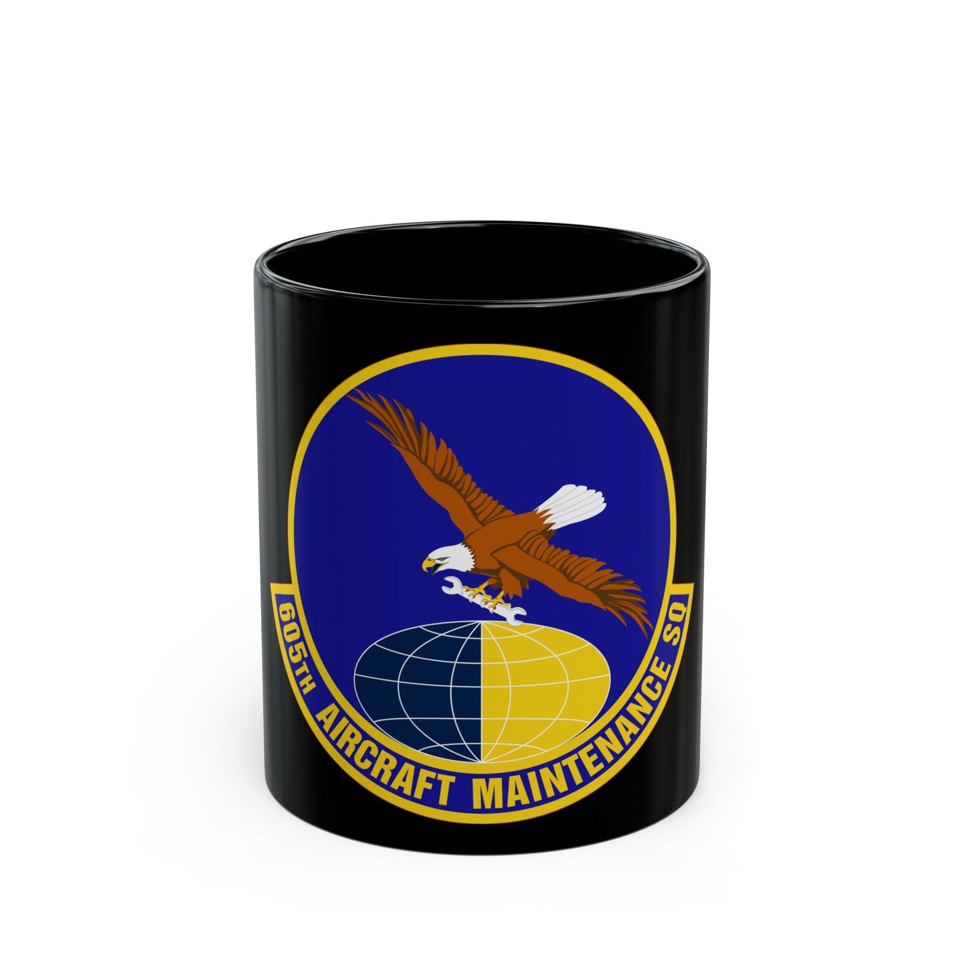 605 Aircraft Maintenance Squadron AMC (U.S. Air Force) Black Coffee Mug-11oz-The Sticker Space