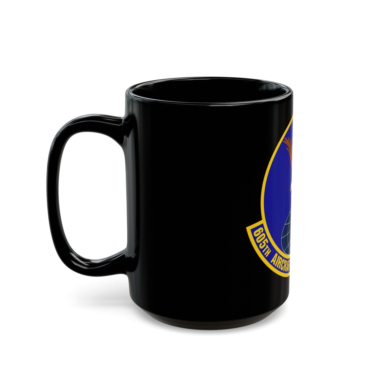 605 Aircraft Maintenance Squadron AMC (U.S. Air Force) Black Coffee Mug-The Sticker Space