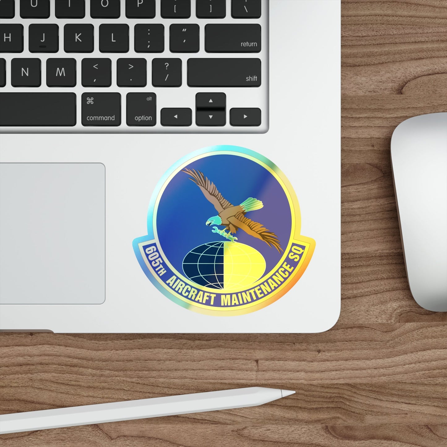 605 Aircraft Maintenance Squadron AMC (U.S. Air Force) Holographic STICKER Die-Cut Vinyl Decal-The Sticker Space