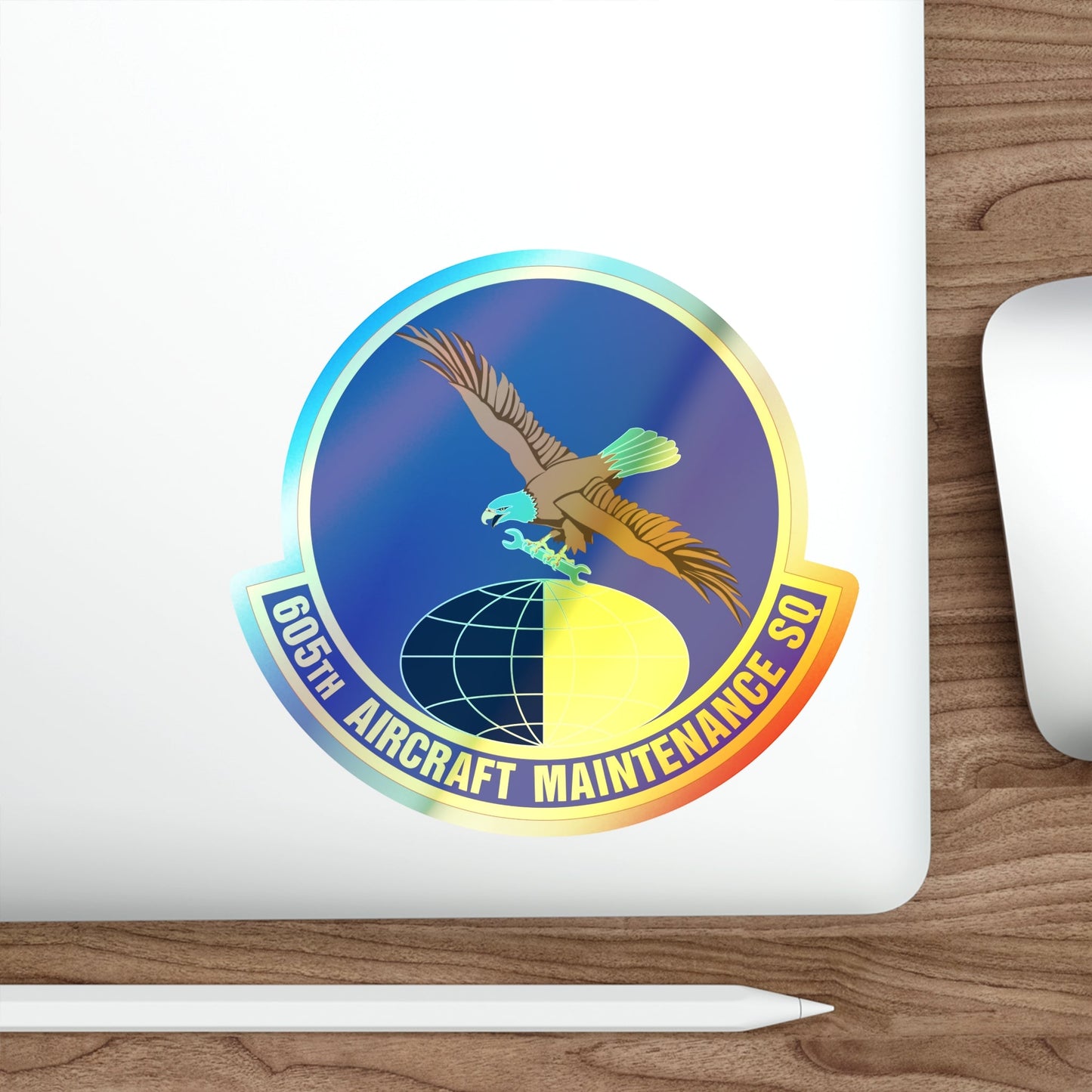 605 Aircraft Maintenance Squadron AMC (U.S. Air Force) Holographic STICKER Die-Cut Vinyl Decal-The Sticker Space