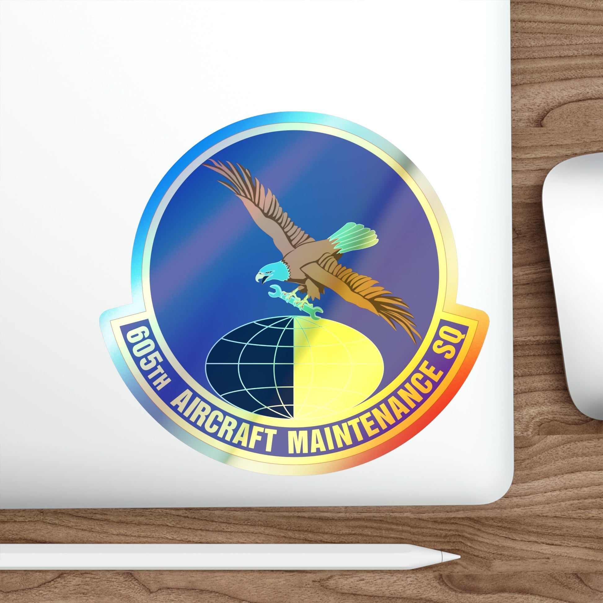 605 Aircraft Maintenance Squadron AMC (U.S. Air Force) Holographic STICKER Die-Cut Vinyl Decal-The Sticker Space