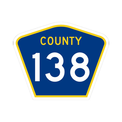 County 138 MN (Minnesota) (Road Sign) STICKER Vinyl Kiss-Cut Decal