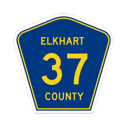 Elkhart County Road 37 IN (Indiana) (Road Sign) STICKER Vinyl Kiss-Cut Decal