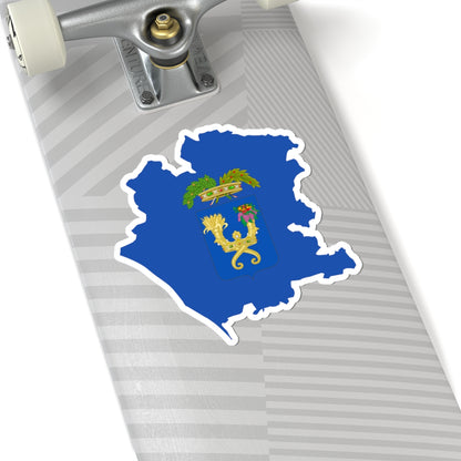 Flag map of the Province of Caserta (Italy) STICKER Vinyl Kiss-Cut Decal