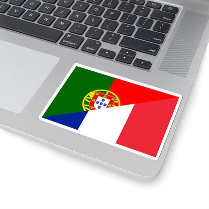 Flag of Portugal and France (France) STICKER Vinyl Kiss-Cut Decal