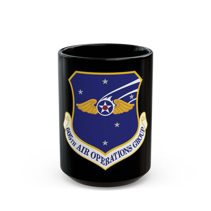 605th Air Operations Group (U.S. Air Force) Black Coffee Mug-15oz-The Sticker Space