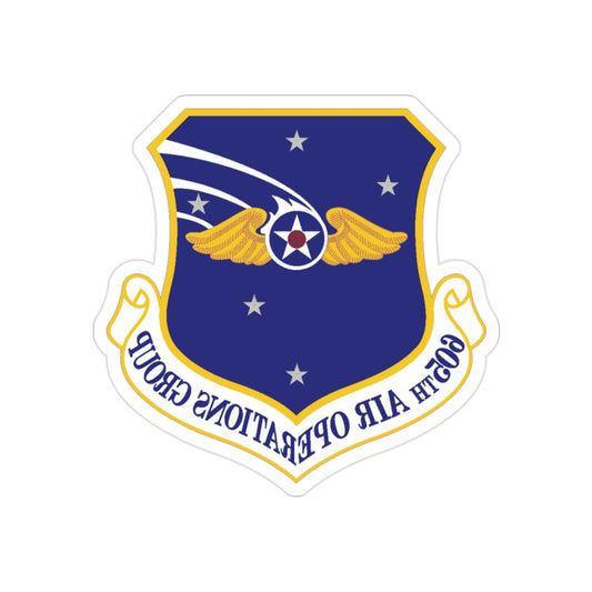 605th Air Operations Group (U.S. Air Force) REVERSE PRINT Transparent STICKER-2" × 2"-The Sticker Space