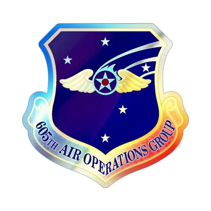 605th Air Operations Group (U.S. Air Force) Holographic STICKER Die-Cut Vinyl Decal 2 Inch Holographic - The Sticker Space