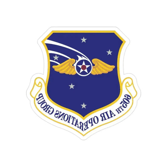 605th Air Operations Group (U.S. Air Force) REVERSE PRINT Transparent Die-Cut STICKER 2 Inch Die-Cut Transparent - The Sticker Space