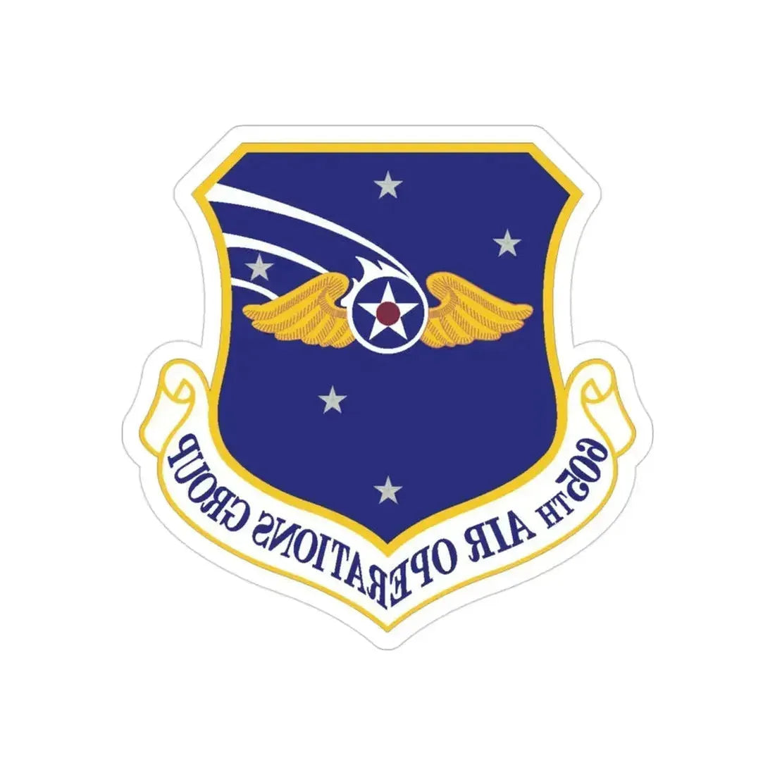 605th Air Operations Group (U.S. Air Force) REVERSE PRINT Transparent Die-Cut STICKER 3 Inch Die-Cut Transparent - The Sticker Space